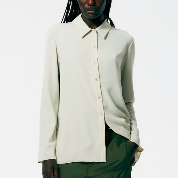Tibi Dune Soft Drape Slim Buttoned Shirt - Picture 1 of 10
